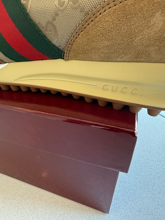 GUCCI Re-Motion Sneakers Men’s 11 Camel Brown GG Web Stripe - BRAND NEW IN BOX main image 4
